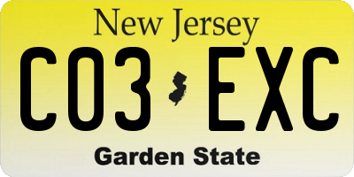 NJ license plate C03EXC