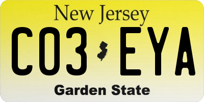NJ license plate C03EYA