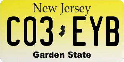 NJ license plate C03EYB