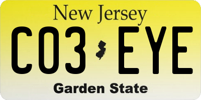 NJ license plate C03EYE