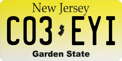 NJ license plate C03EYI