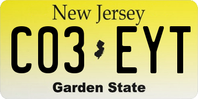 NJ license plate C03EYT