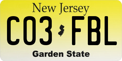 NJ license plate C03FBL