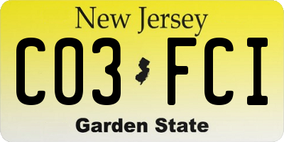 NJ license plate C03FCI