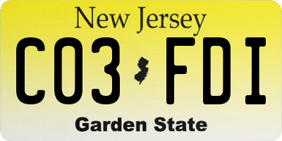 NJ license plate C03FDI