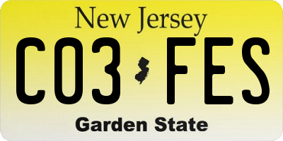 NJ license plate C03FES