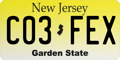 NJ license plate C03FEX