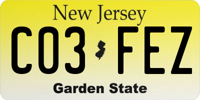 NJ license plate C03FEZ