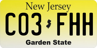 NJ license plate C03FHH