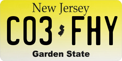 NJ license plate C03FHY