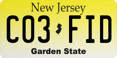NJ license plate C03FID
