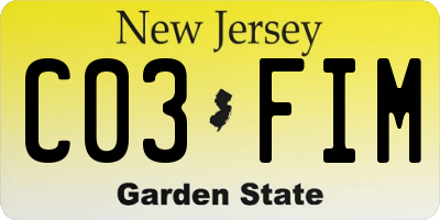 NJ license plate C03FIM