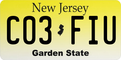 NJ license plate C03FIU