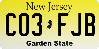 NJ license plate C03FJB