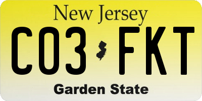 NJ license plate C03FKT