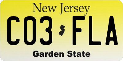 NJ license plate C03FLA