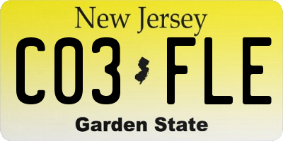 NJ license plate C03FLE