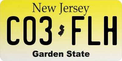NJ license plate C03FLH