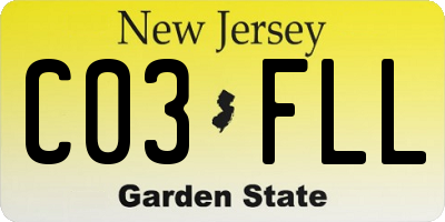 NJ license plate C03FLL