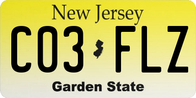 NJ license plate C03FLZ