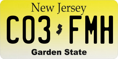 NJ license plate C03FMH