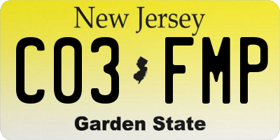 NJ license plate C03FMP