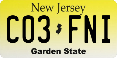 NJ license plate C03FNI