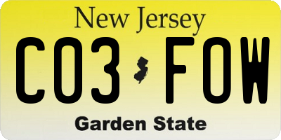NJ license plate C03FOW