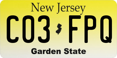 NJ license plate C03FPQ