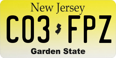 NJ license plate C03FPZ