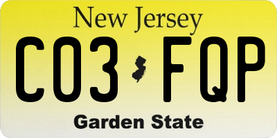 NJ license plate C03FQP