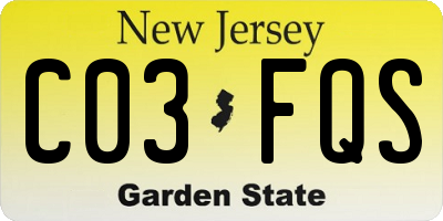 NJ license plate C03FQS
