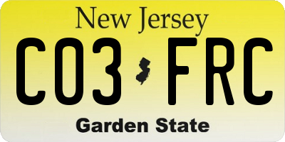 NJ license plate C03FRC