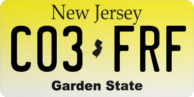 NJ license plate C03FRF