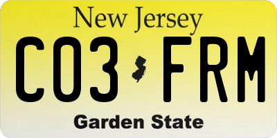 NJ license plate C03FRM