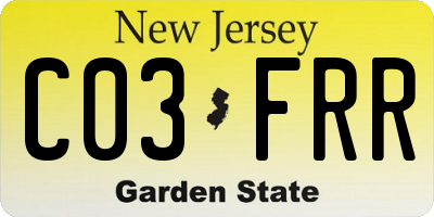 NJ license plate C03FRR