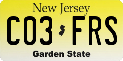 NJ license plate C03FRS