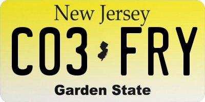NJ license plate C03FRY