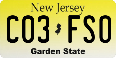 NJ license plate C03FSO