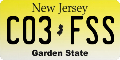 NJ license plate C03FSS