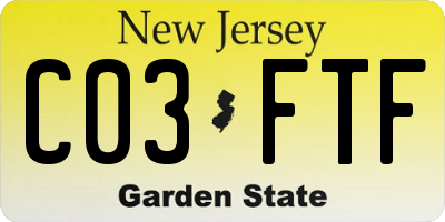 NJ license plate C03FTF