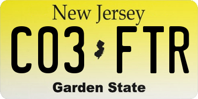 NJ license plate C03FTR