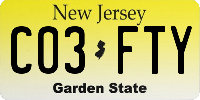 NJ license plate C03FTY