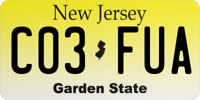 NJ license plate C03FUA