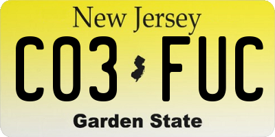 NJ license plate C03FUC