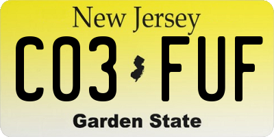 NJ license plate C03FUF