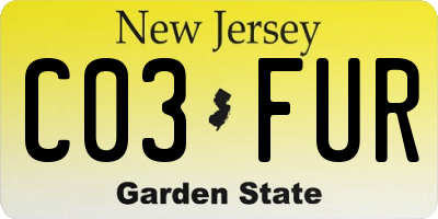 NJ license plate C03FUR