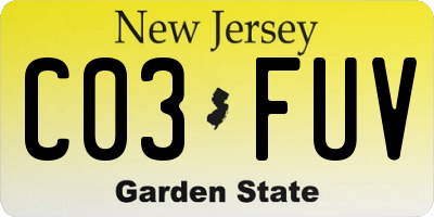 NJ license plate C03FUV