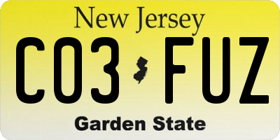 NJ license plate C03FUZ