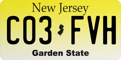 NJ license plate C03FVH